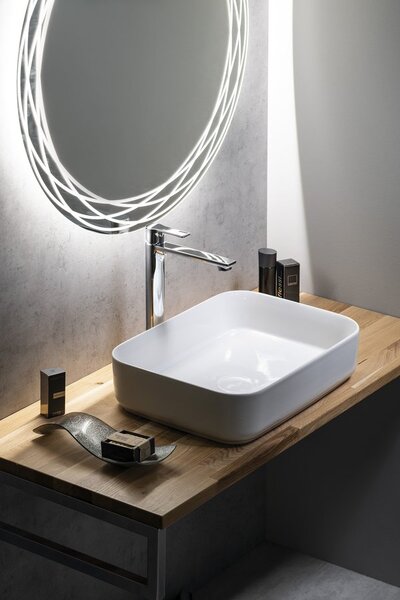 Sapho Sapho, Chiuvetă ceramică de blat INFINITY RECTANGLE, 50x36 cm, alb, 10NF65050