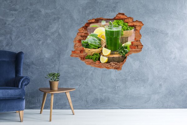 Fototapet un zid spart cu priveliște Cocktail verde într-un cadru natural