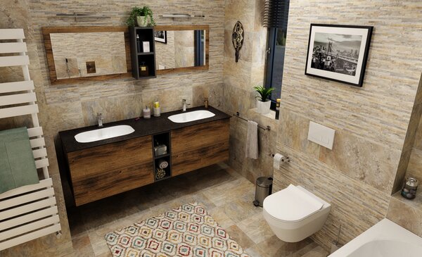 Sapho Sapho, chiuveta sub blat IMPALA 588x166x355mm, Rockstone, alb mat, IM540