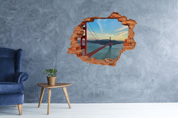 Autocolant gaură 3D Podul Golden Gate din San Francisco