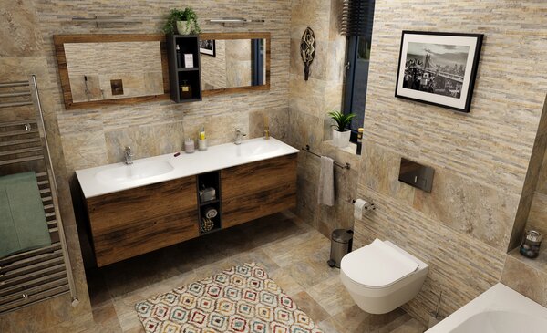 Sapho Sapho, chiuveta sub blat IMPALA 588x166x355mm, Rockstone, alb mat, IM540