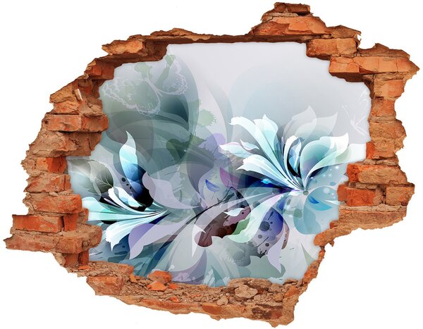 Autocolant 3D gaura cu priveliște flori abstracte