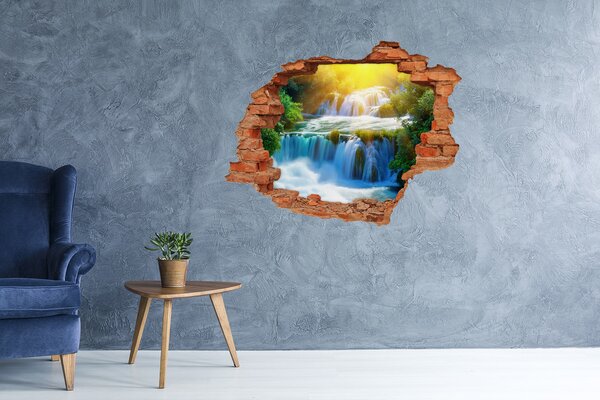 Fototapet 3D gaură în perete Cascade în lumina soarelui