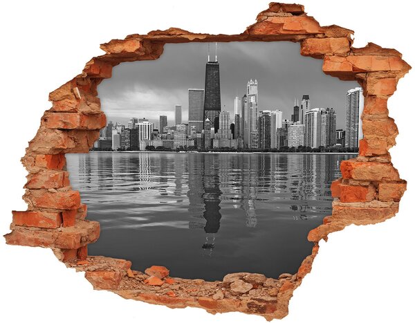 Fototapet 3D gaură în perete Chicago