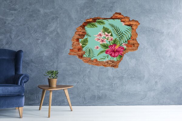 Autocolant autoadeziv gaură Paradis tropical cu flori