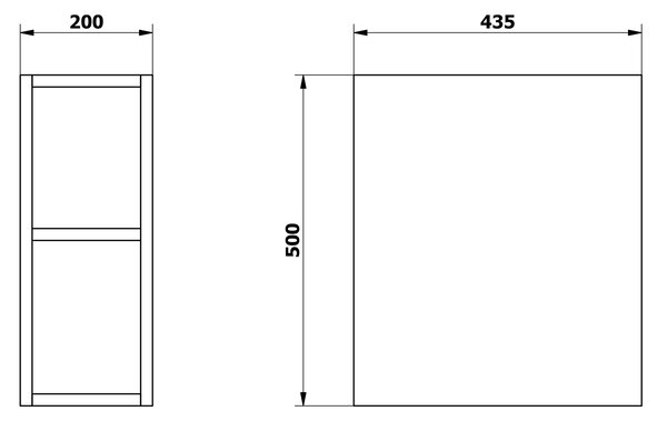 Sapho Sapho, dulap raft inferior ODETTA 20x50x43,5cm, stejar Alabama, DT200-2222