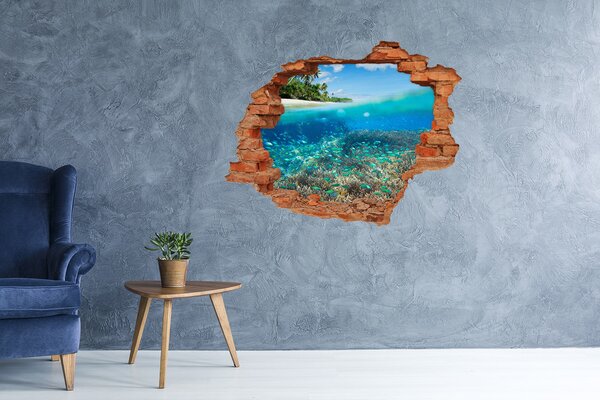 Fototapet un zid spart cu priveliște Paradis subacvatic