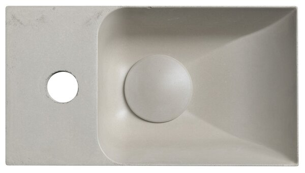 Sapho Sapho, chiuveta din beton PICCOLINO 30,8x17cm, robinet stanga, nisip, PK30014