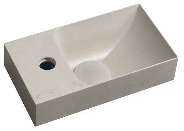 Sapho Sapho, chiuveta din beton PICCOLINO 30,8x17cm, robinet stanga, nisip, PK30014