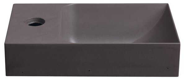 Sapho Sapho, chiuveta din beton PICCOLINO 30,8x17cm, robinet stanga, maro inchis, PK30015
