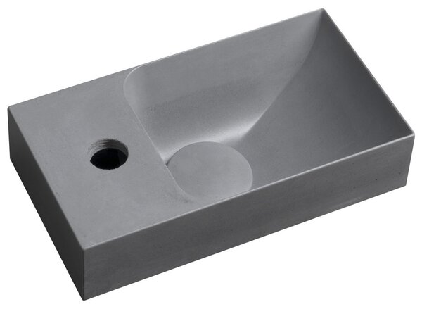 Sapho Sapho, chiuveta din beton PICCOLINO 30,8x17cm, robinet stanga, gri, PK30017