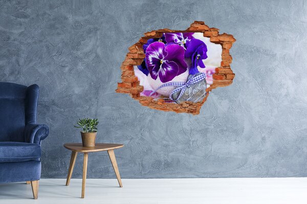 Autocolant autoadeziv gaură Decorațiune florală cu o inimă