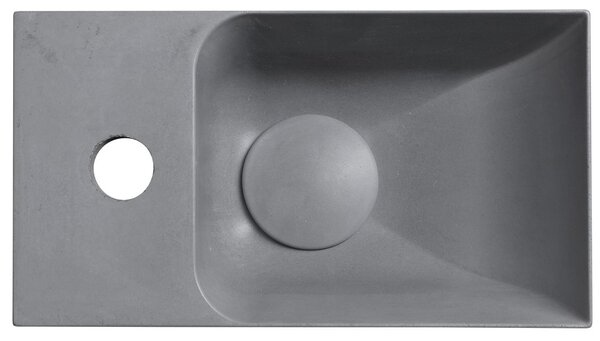 Sapho Sapho, chiuveta din beton PICCOLINO 30,8x17cm, robinet stanga, gri, PK30017