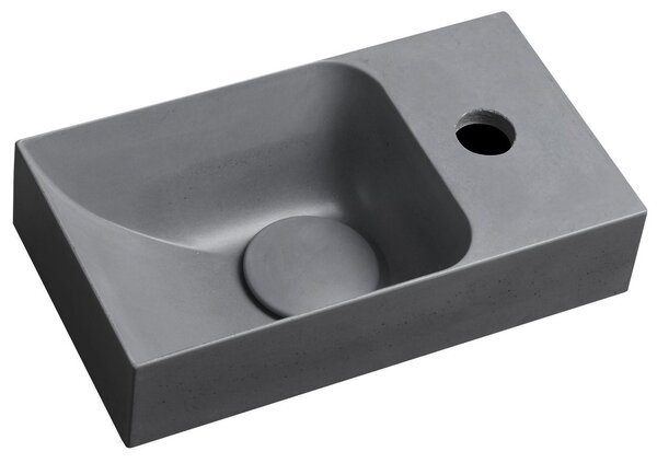 Sapho Sapho, chiuveta din beton PICCOLINO 30,8x17cm, robinet dreapta, gri, PK30517
