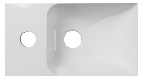 Sapho Sapho, chiuveta PICCOLINO 30,8x10x17cm, marmura turnata, robinet stanga, alb, PK300
