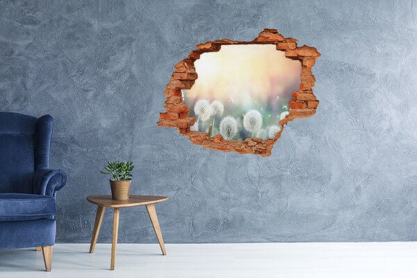 Autocolant gaură 3D Lumea florală din spatele găurii