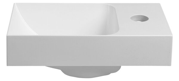 Sapho Sapho, chiuveta PICCOLINO 30,8x10x17cm, marmura turnata, robinet dreapta, alb, PK305
