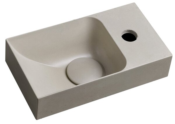 Sapho Sapho, chiuveta din beton PICCOLINO 30,8x17cm, robinet dreapta, nisip, PK30514