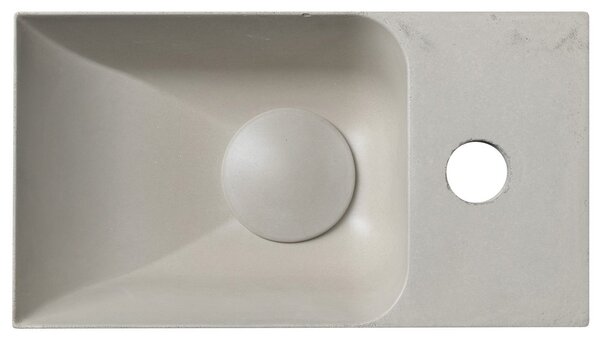 Sapho Sapho, chiuveta din beton PICCOLINO 30,8x17cm, robinet dreapta, nisip, PK30514