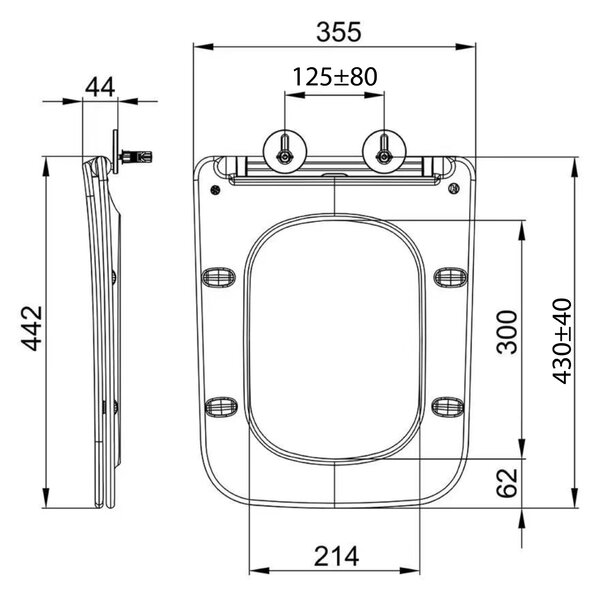 Sapho Scaun WC Sapho, PORTO, SLIM, Soft Close, alb, PZS102
