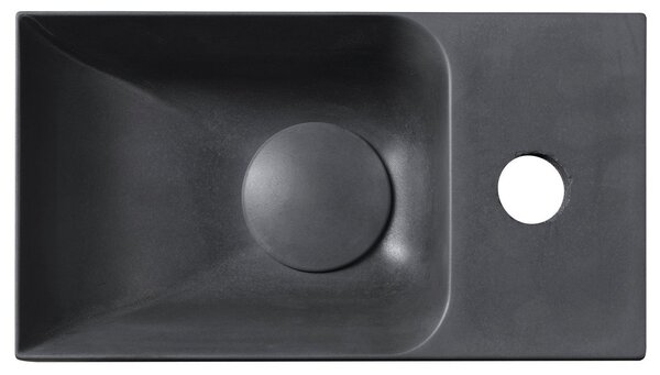 Sapho Sapho, chiuveta din beton PICCOLINO 30,8x17cm, robinet dreapta, antracit, PK30516