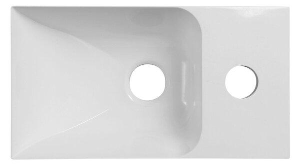 Sapho Sapho, chiuveta PICCOLINO 30,8x10x17cm, marmura turnata, robinet dreapta, alb, PK305