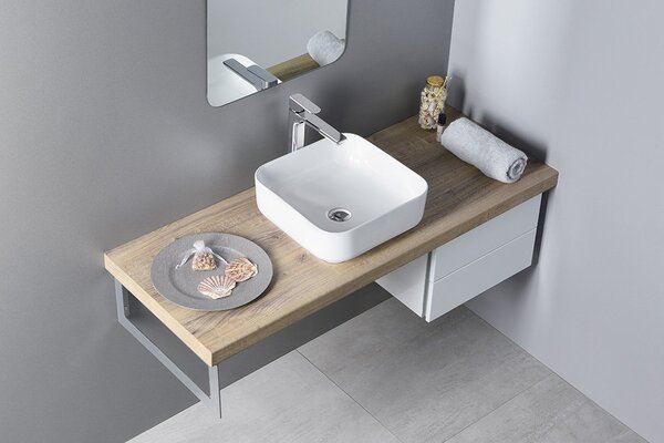Sapho Sapho, chiuveta din ceramica PRATA 39,5x14,5x39,5 cm, deasupra, AR423