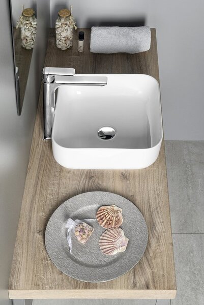 Sapho Sapho, chiuveta din ceramica PRATA 39,5x14,5x39,5 cm, deasupra, AR423