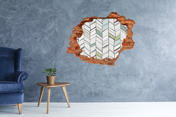 Autocolant de perete gaură 3D Interior în stil scandinav