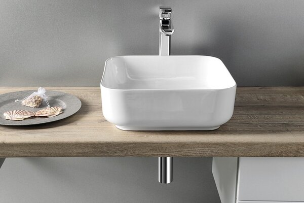 Sapho Sapho, chiuveta din ceramica PRATA 39,5x14,5x39,5 cm, deasupra, AR423