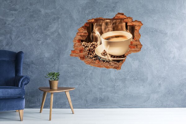 Autocolant un zid spart cu priveliște Cafea într-o gaură de piatră