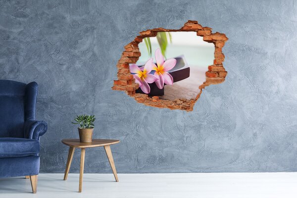 Fototapet 3D gaură în perete Floare într-o gaură din perete