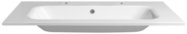 Sapho Sapho, chiuveta SIDRA 101x46cm, marmura turnata, 2 orificii pentru baterii, alb, SD101-2