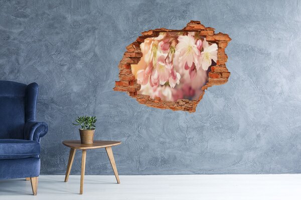 Autocolant gaură 3D Un vis floral în beton