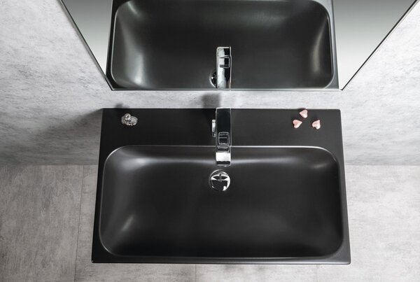 Sapho Sapho, chiuveta ceramica TORIDI 76x46.5cm, negru mat, TU0226B