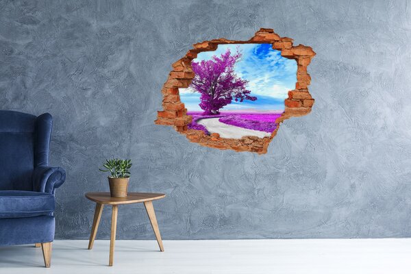 Autocolant 3D gaura cu priveliște Peisaj în tonuri de violet