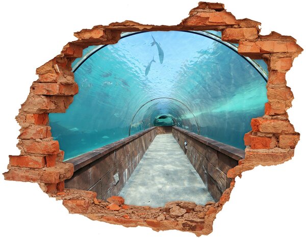 Autocolant un zid spart cu priveliște Acvariul tunel