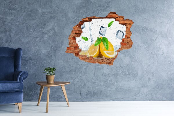 Fototapet 3D gaură în perete Răcoritoare cu lămâie
