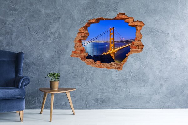 Autocolant de perete gaură 3D Poarta de Aur din San Francisco