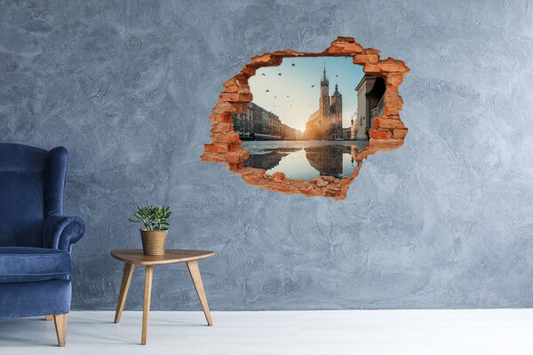 Fototapet un zid spart cu priveliște Panorama Cracoviei