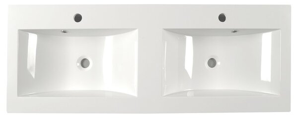 Sapho Sapho, chiuveta dubla YUKON 120x45cm, marmura turnata, alb, YU120