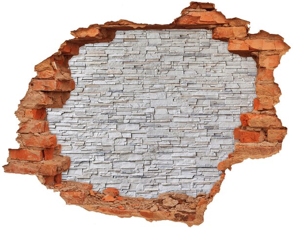 Fototapet 3D gaură în perete perete de piatra