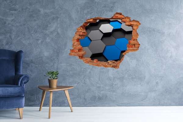 Autocolant autoadeziv gaură Hexagonuri moderne în perete