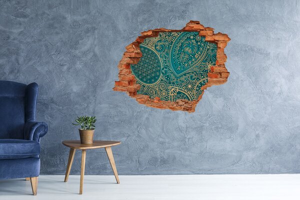 Fototapet 3D gaură în perete Model boho verde