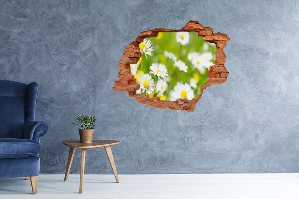 Autocolant 3D gaura cu priveliște Un paradis al florilor în spatele zidurilor