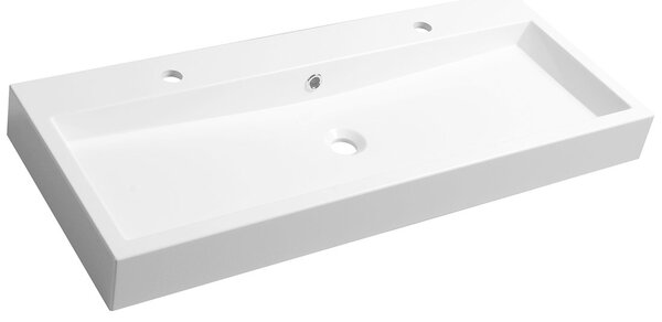Sapho Sapho, lavoar ORINOKO, marmura, 100x42 cm, 2 gauri pentru baterii, alb, OR101