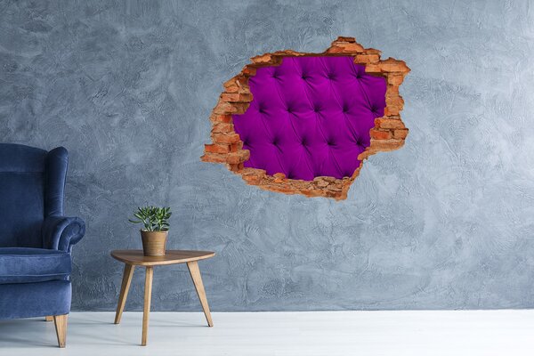 Autocolant 3D gaura cu priveliște Tapet fuchsia într-o gaură în perete