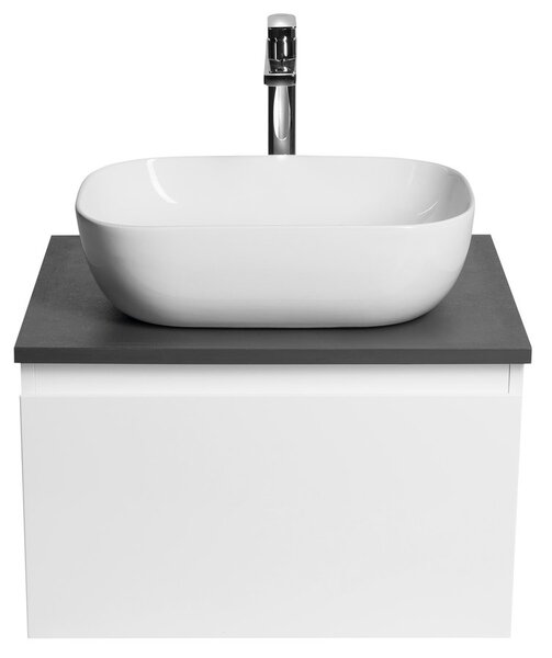 Aqualine Aqualine, dulap ALTAIR cu blat 58 cm, ardezie alb/antracit, AI263-03