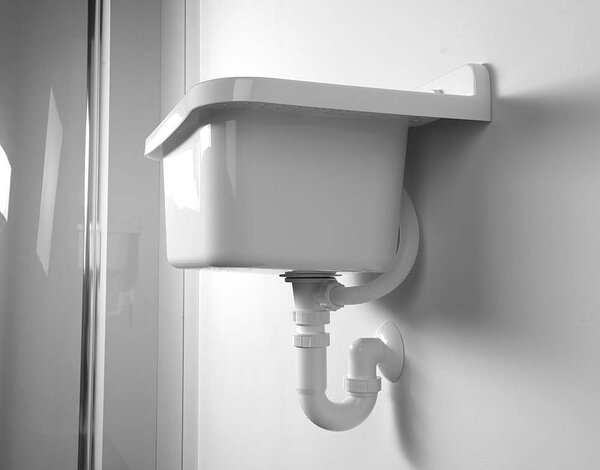 Aqualine Aqualine, Chiuvetă suspendată cu zonă de depozitare 50x34cm, plastic, alb, PI5050