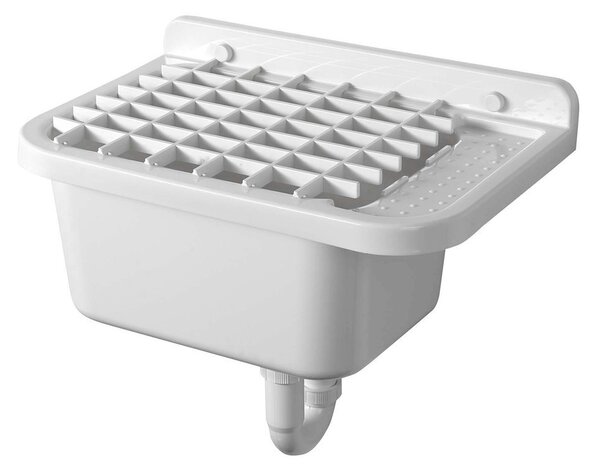 Aqualine Aqualine, Chiuvetă suspendată cu zonă de depozitare 50x34cm, plastic, alb, PI5050